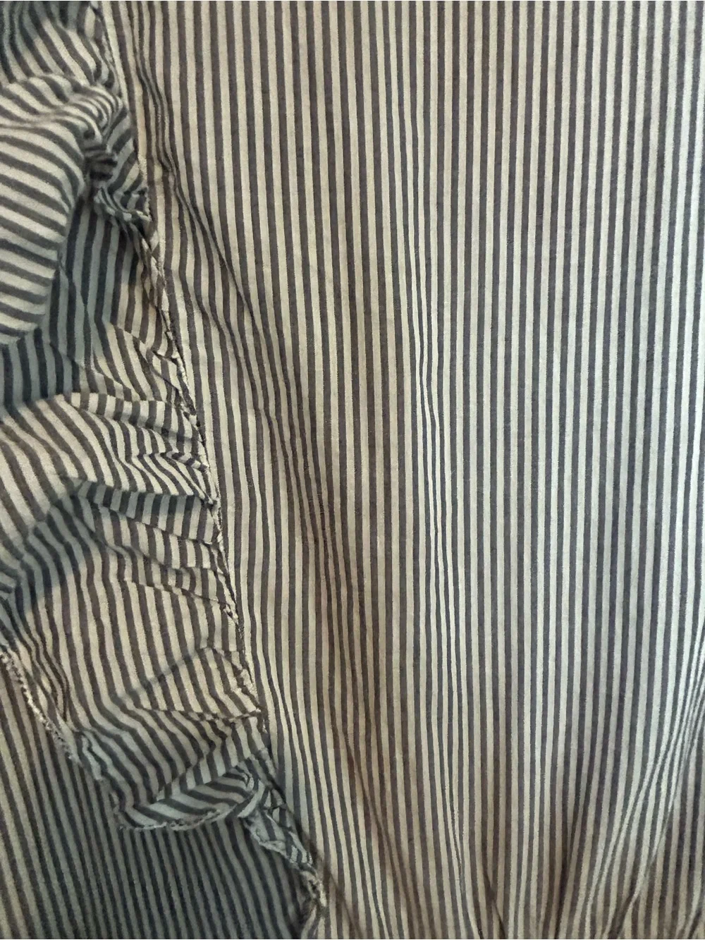 J. Crew Blue and White Striped Ruffle Maxi Dress